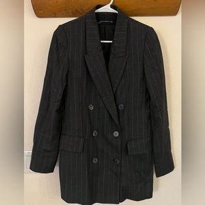 Zara woman double breasted striped blazer
